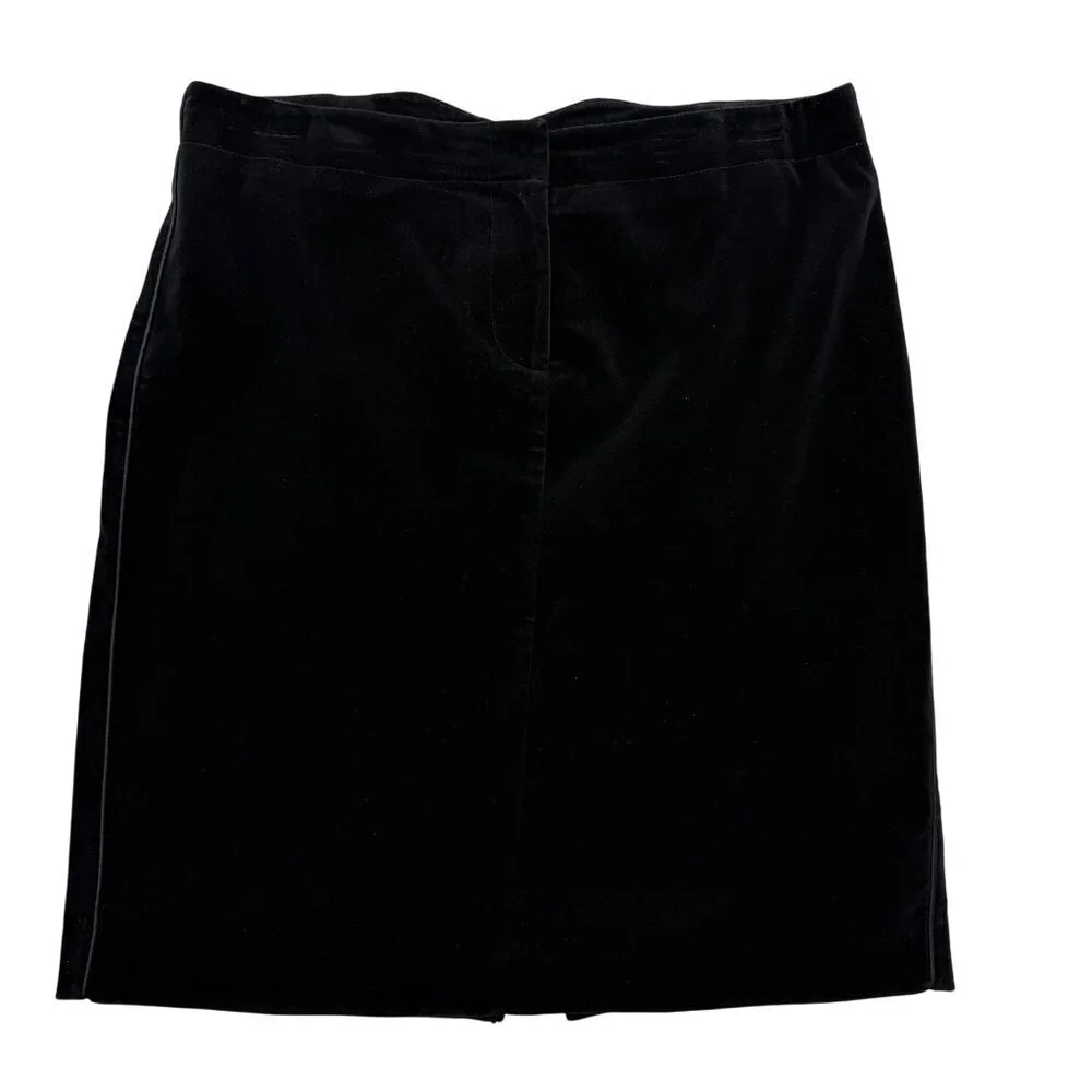 Context Black Velvet Skirt Knee Length Stretch‎ Goth Holiday Size 12